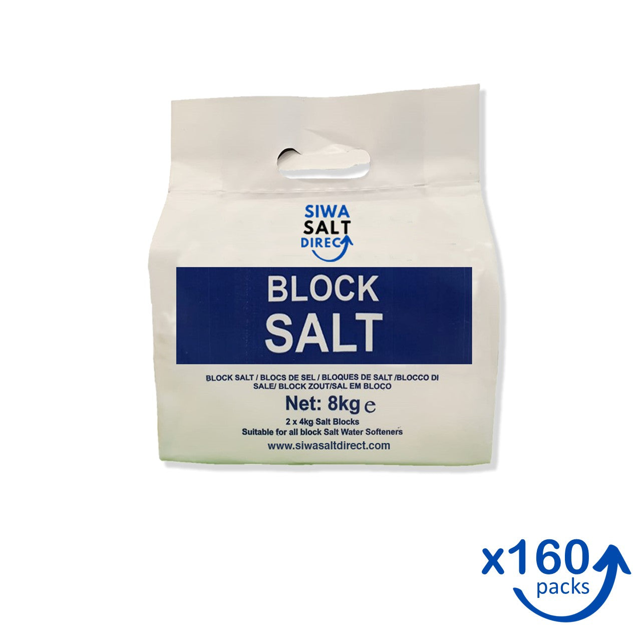 160 Packs of Block Salt (2 x 4kg blocks per pack)