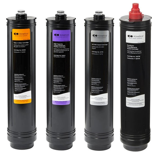 Set of 4 Kinetico filters. (Part No. 9461A Purple, 9306B Orange, 12778 Silver & 12873B White)