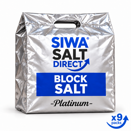 9 Packs of Block Salt (2 x 4kg blocks per pack) & 1 FREE Pack