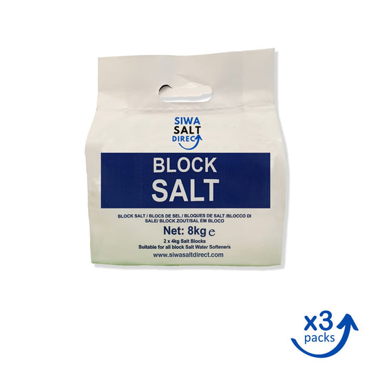 3 Packs of Block Salt (2 x 4kg blocks per pack)