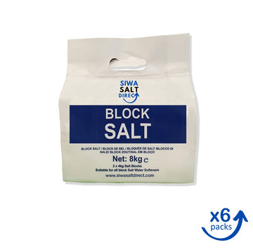 6 Packs of Block Salt (2 x 4kg blocks per pack)
