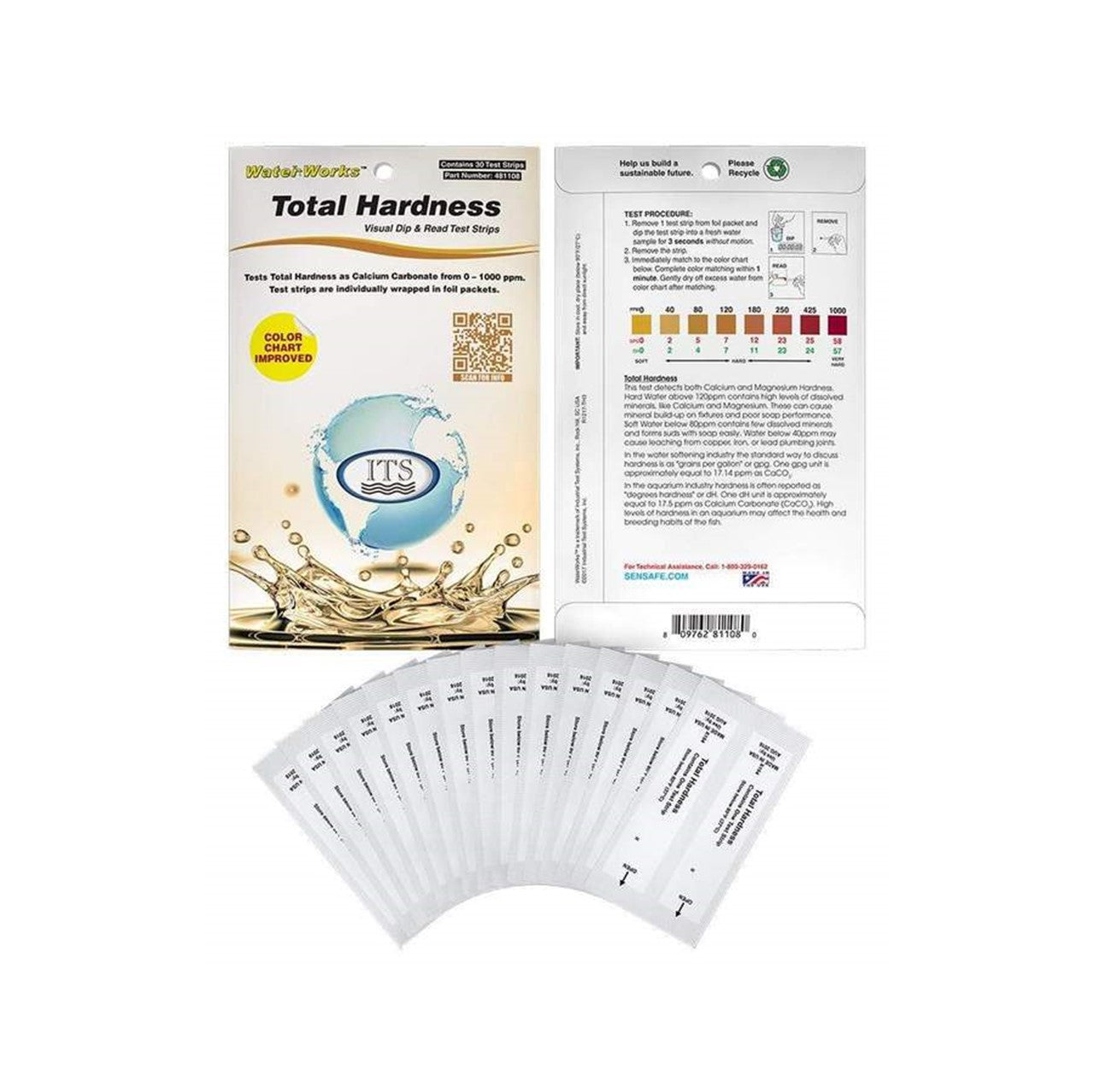WaterWorks™ Total Hardness Eco Packs (30 individual foil protected test strips)